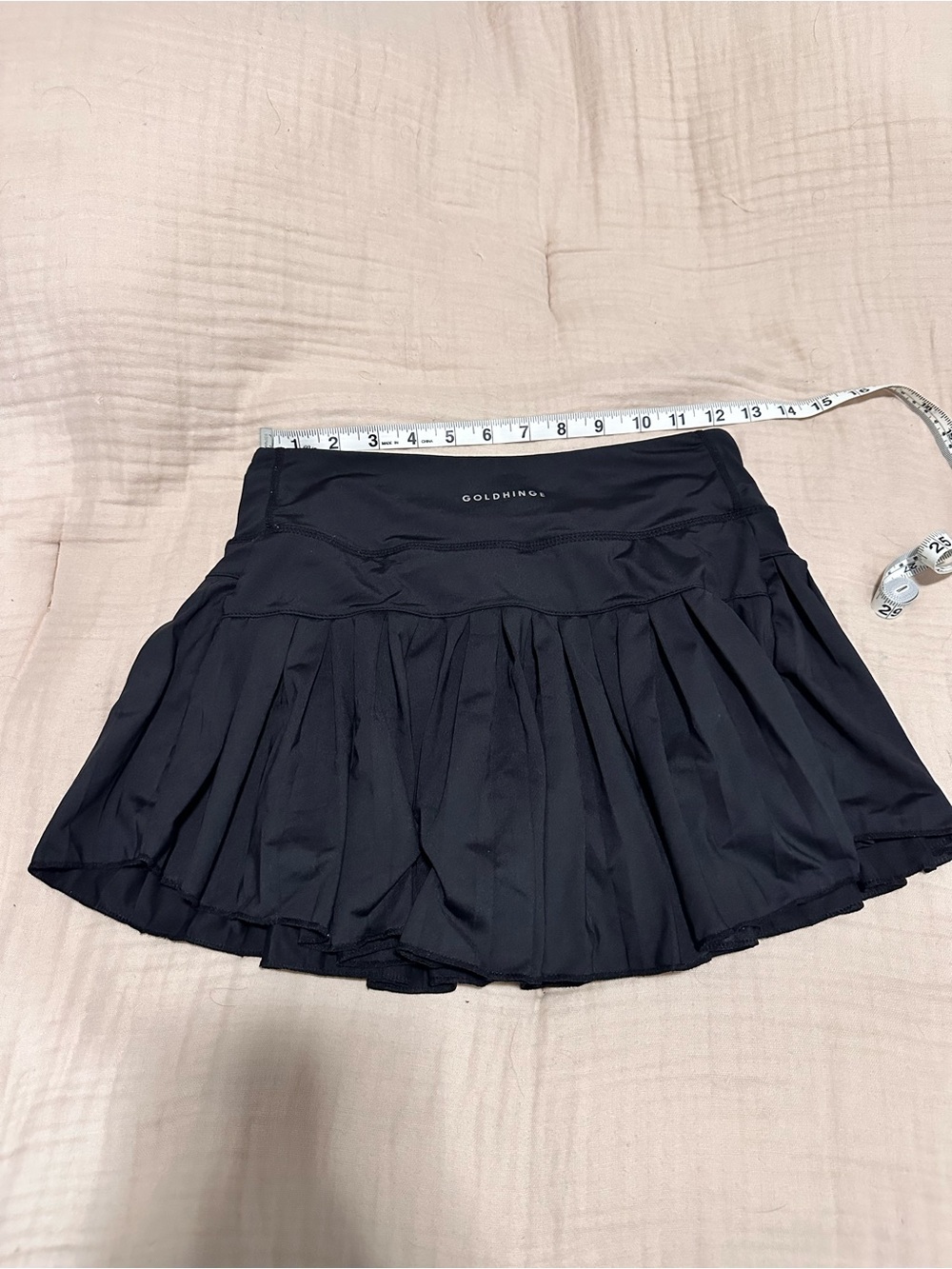 GoldHinge Black Pleated Mini Skort